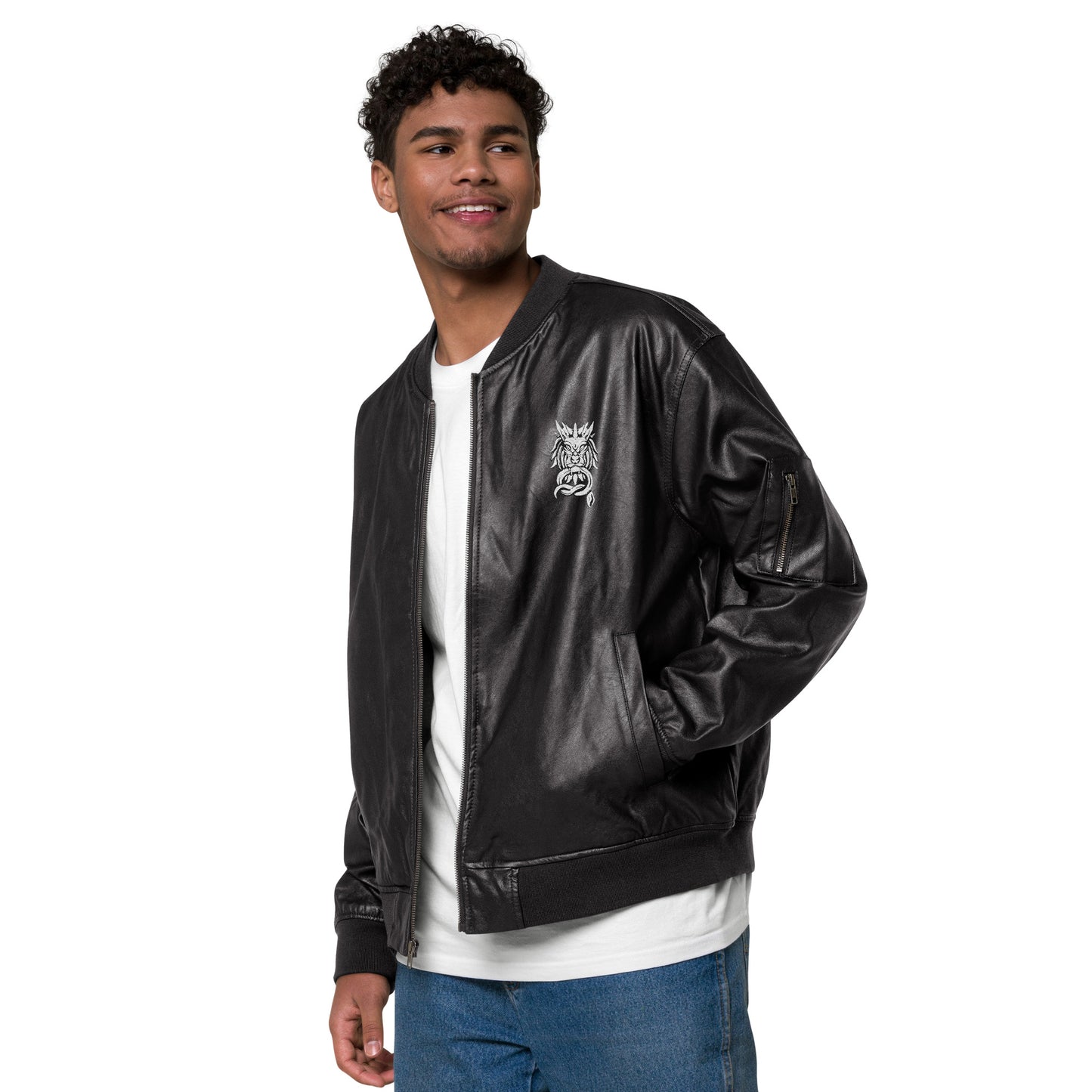 Kingdom Child- Leather Bomber Jacket