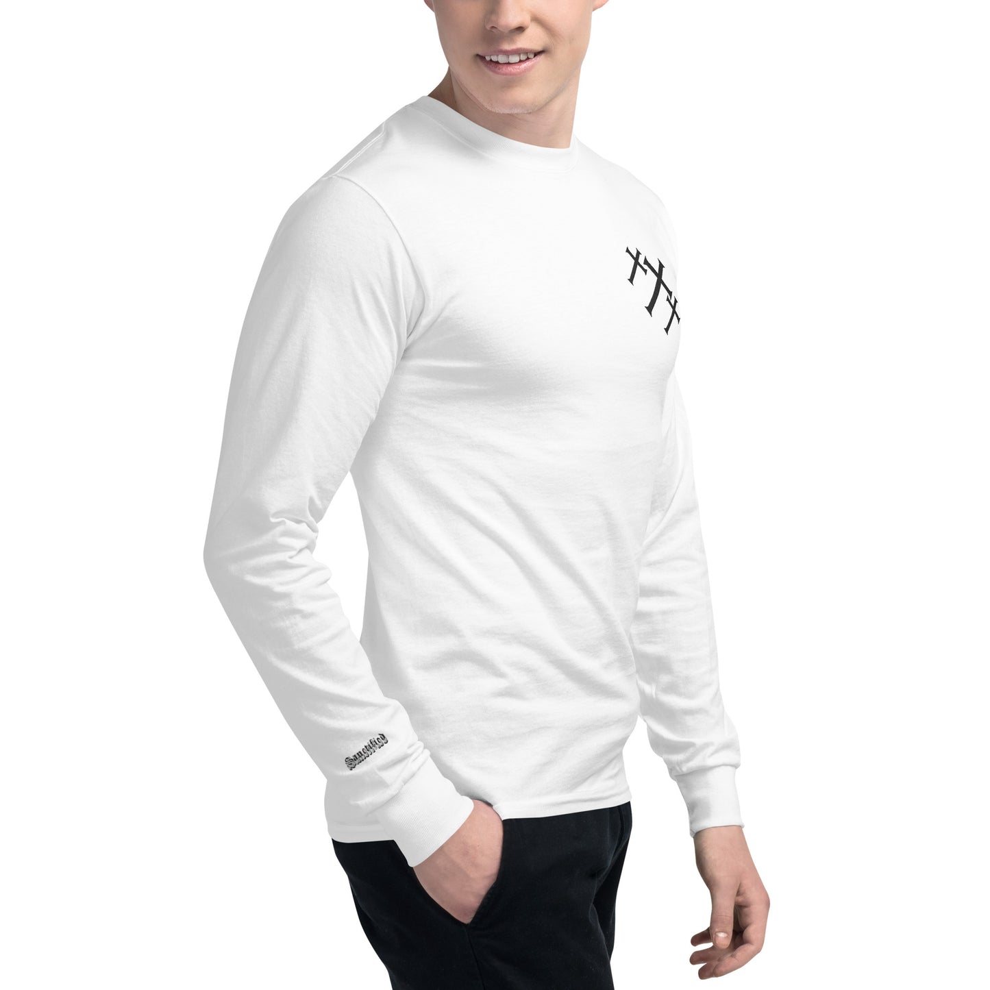 Men's Champion Long Sleeve Shirt with Embroidered Front