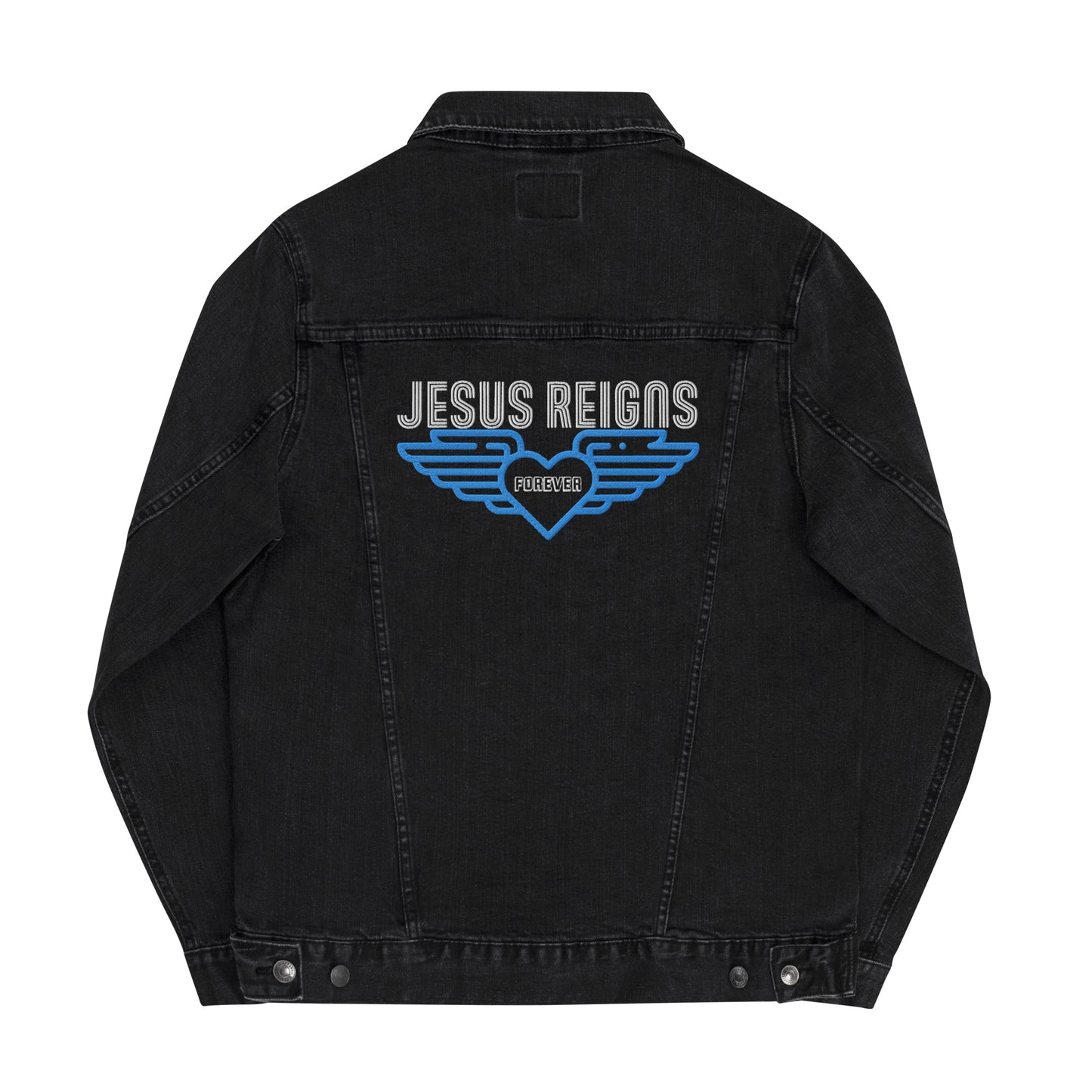 Jesus Reigns- denim jacket