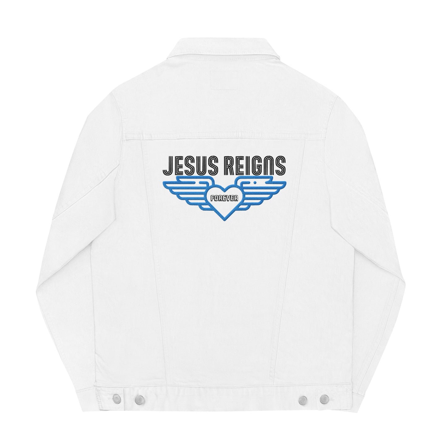 Jesus Reigns- denim jacket