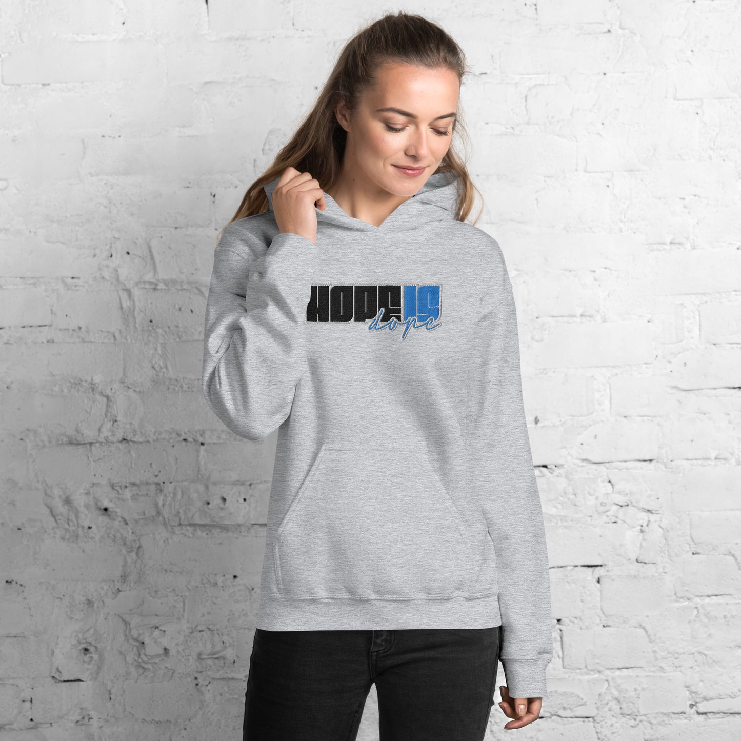 Hope is Dope- Embroidered Front Unisex Hoodie