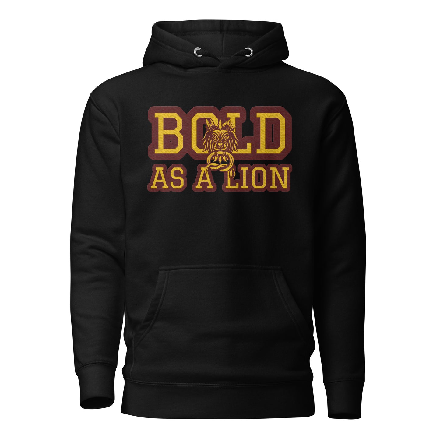 BOLD AS A LION- EMBROIDERED FRONT Unisex Hoodie