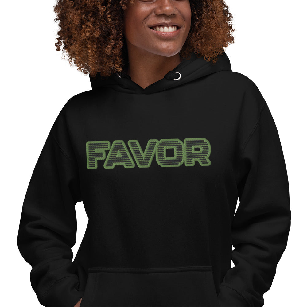 FAVOR- EMBROIDERED FRONT Unisex Hoodie