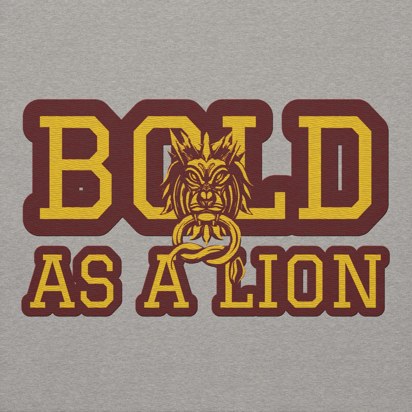 BOLD AS A LION- EMBROIDERED FRONT Unisex Hoodie