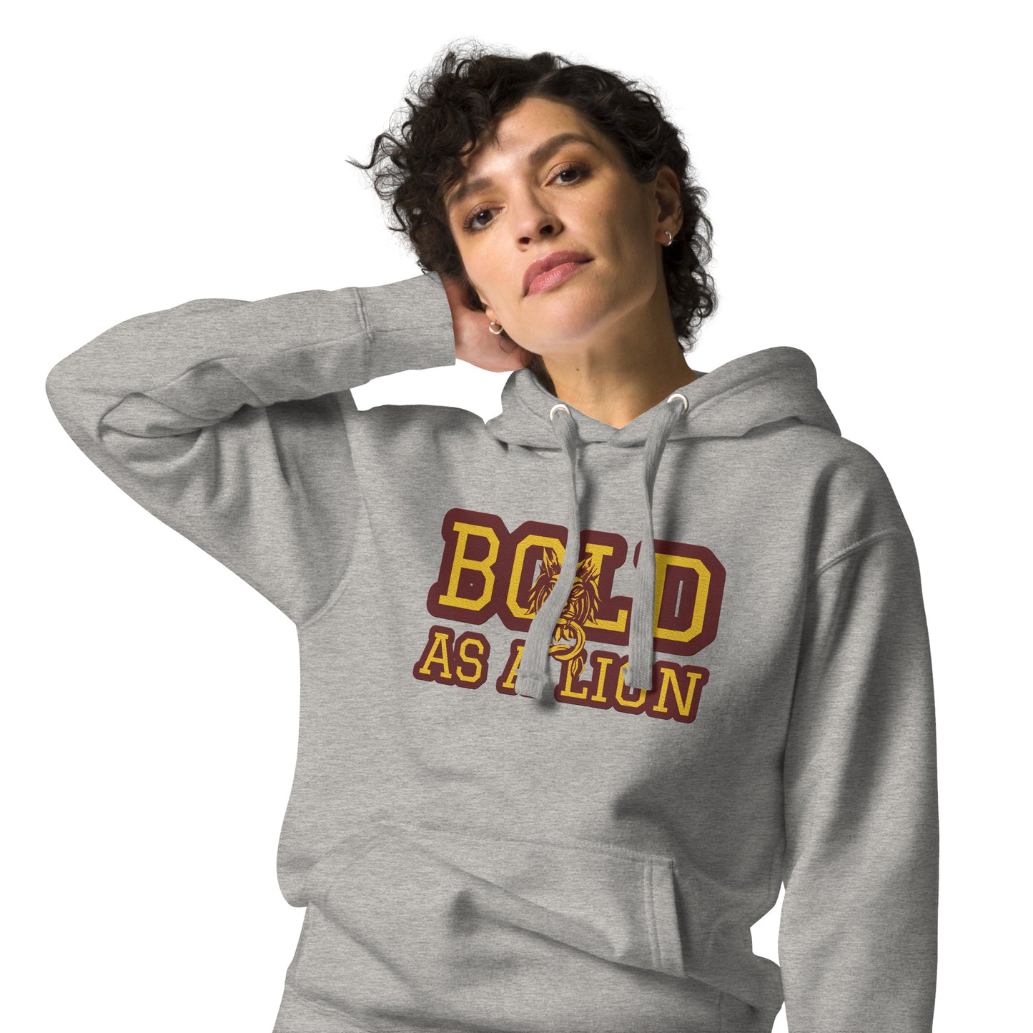 BOLD AS A LION- EMBROIDERED FRONT Unisex Hoodie