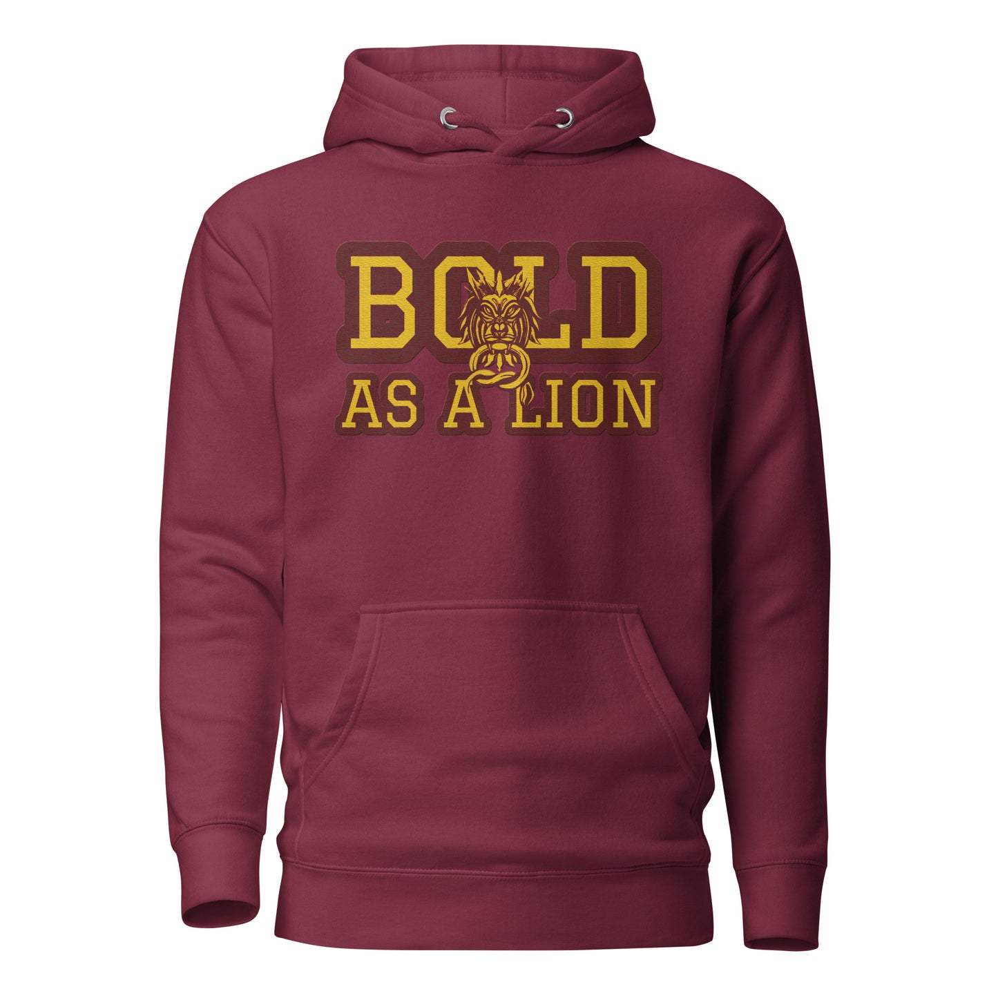 BOLD AS A LION- EMBROIDERED FRONT Unisex Hoodie