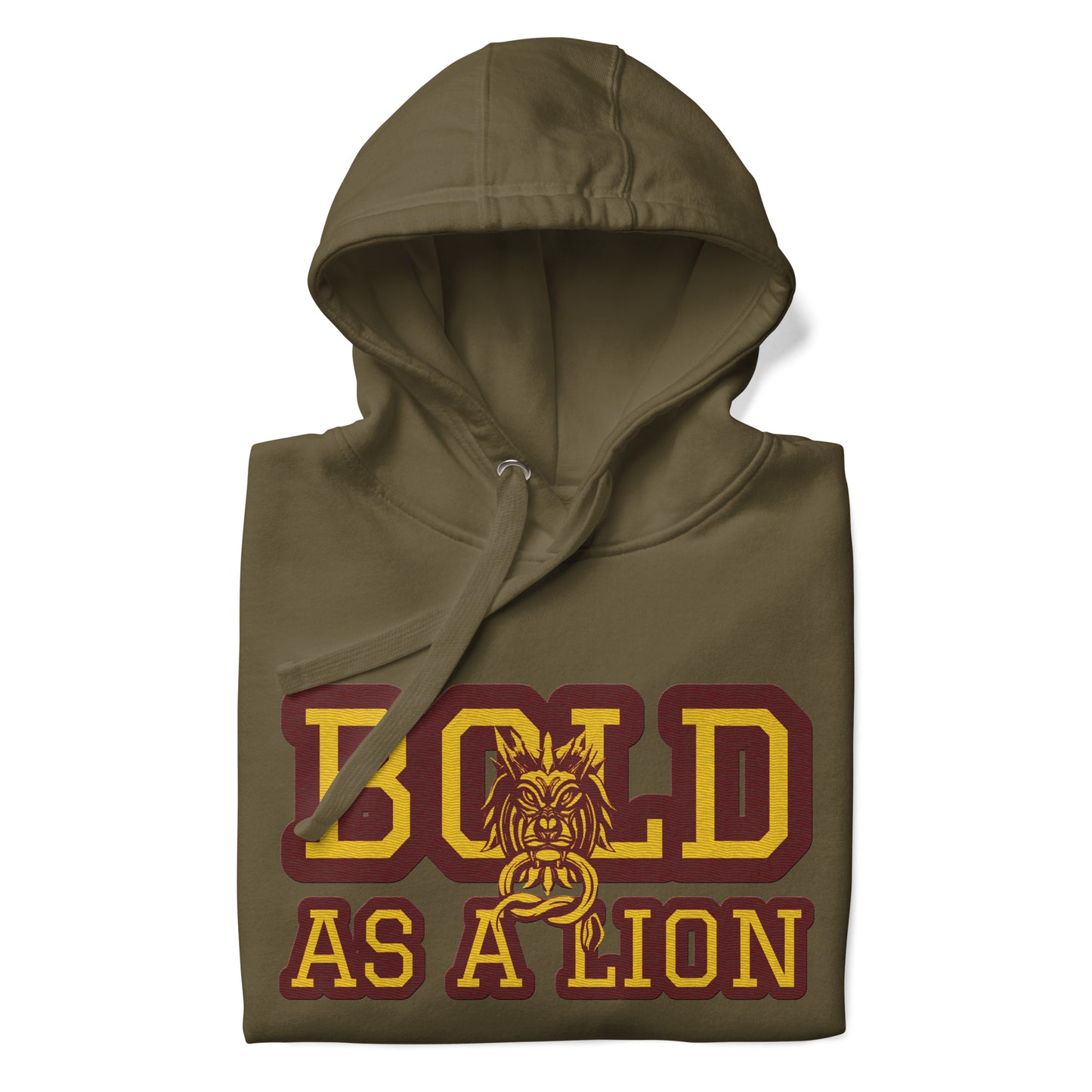 BOLD AS A LION- EMBROIDERED FRONT Unisex Hoodie