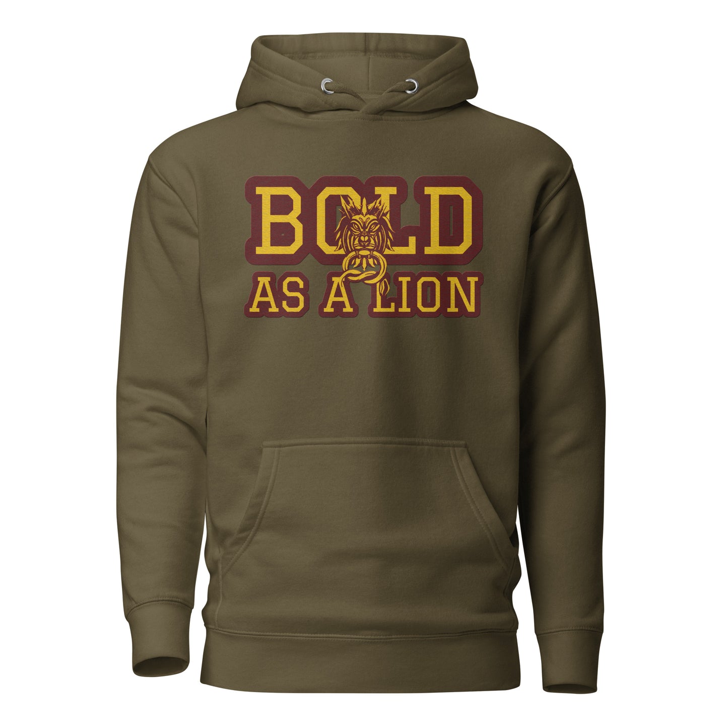 BOLD AS A LION- EMBROIDERED FRONT Unisex Hoodie