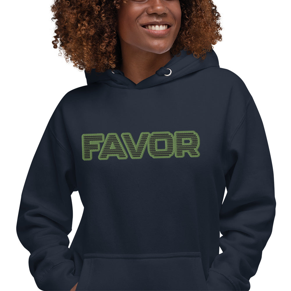 FAVOR- EMBROIDERED FRONT Unisex Hoodie