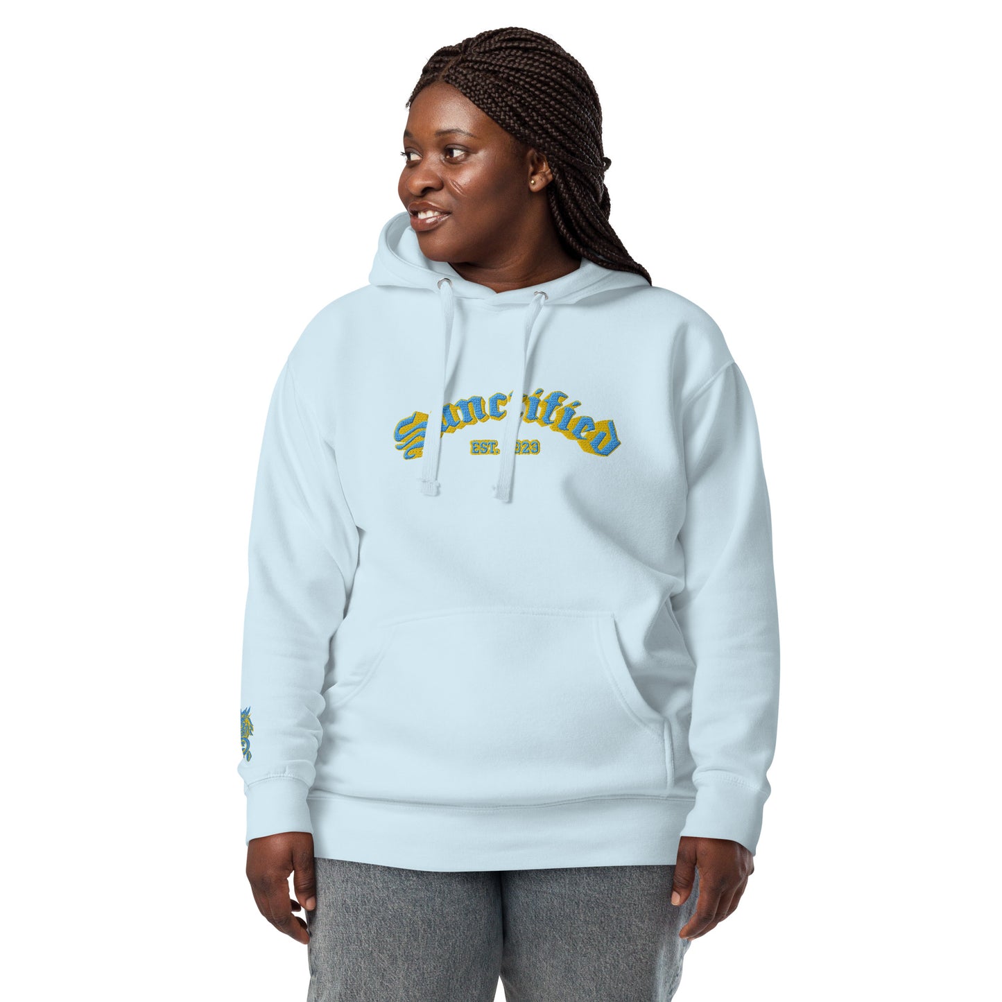 SANCTIFIED SIGNATURE- EMBROIDERED FRONT Unisex Hoodie