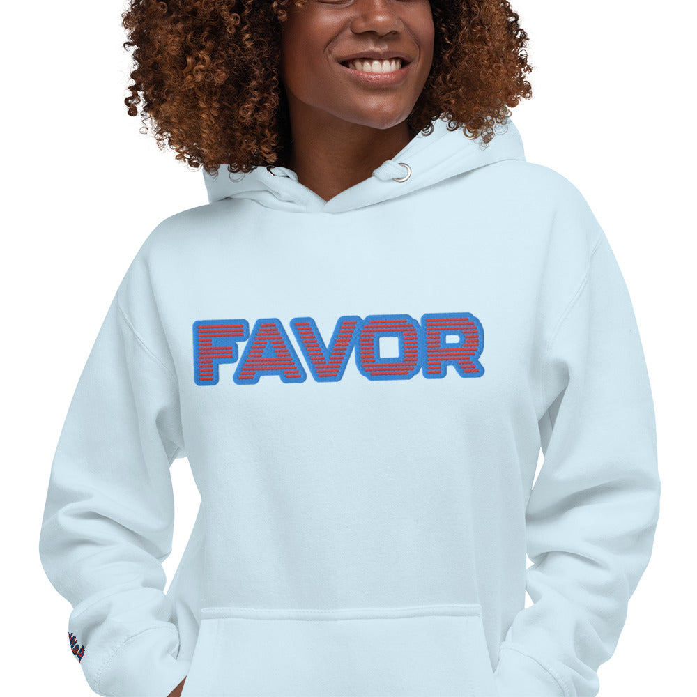 FAVOR- EMBROIDERED FRONT Unisex Hoodie