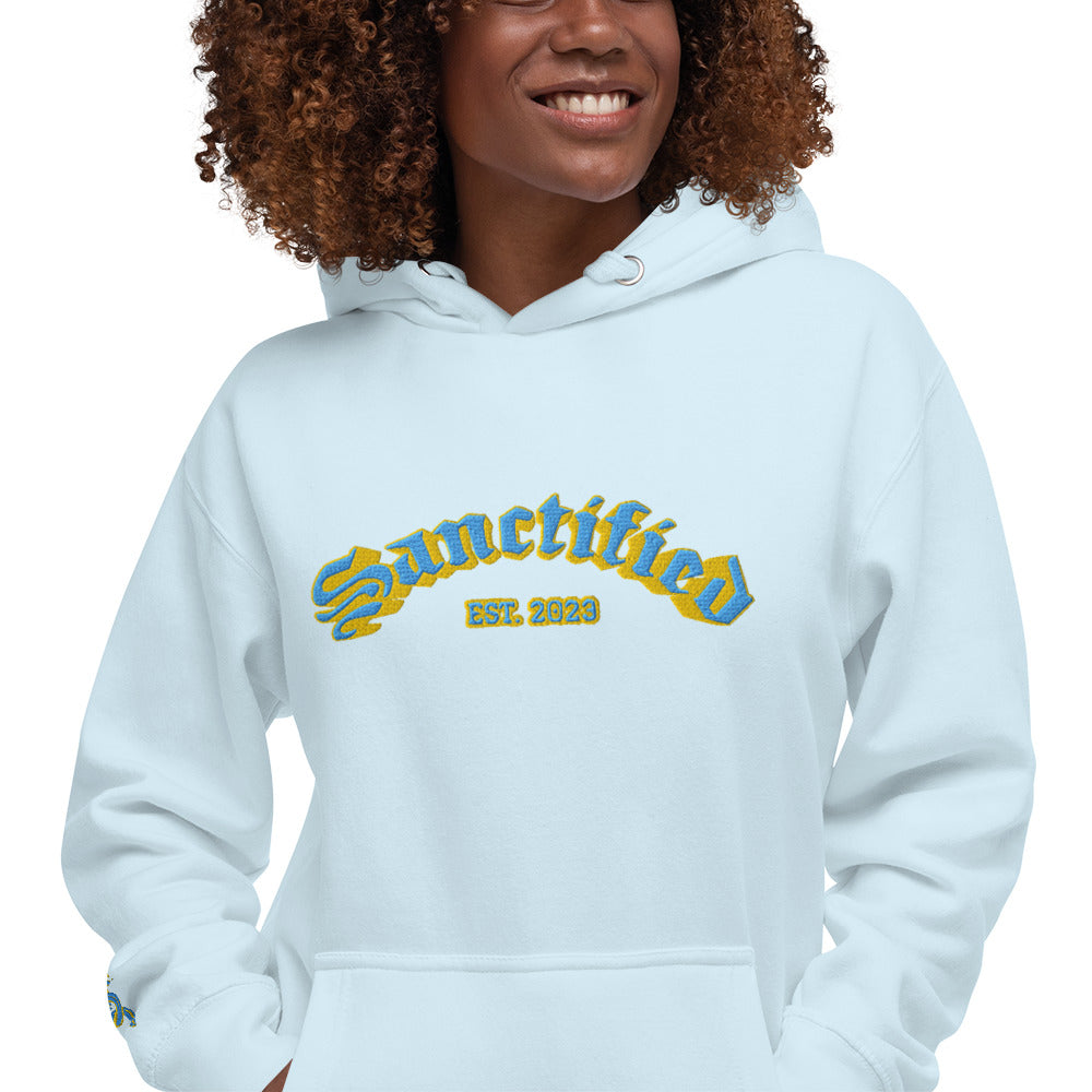 SANCTIFIED SIGNATURE- EMBROIDERED FRONT Unisex Hoodie