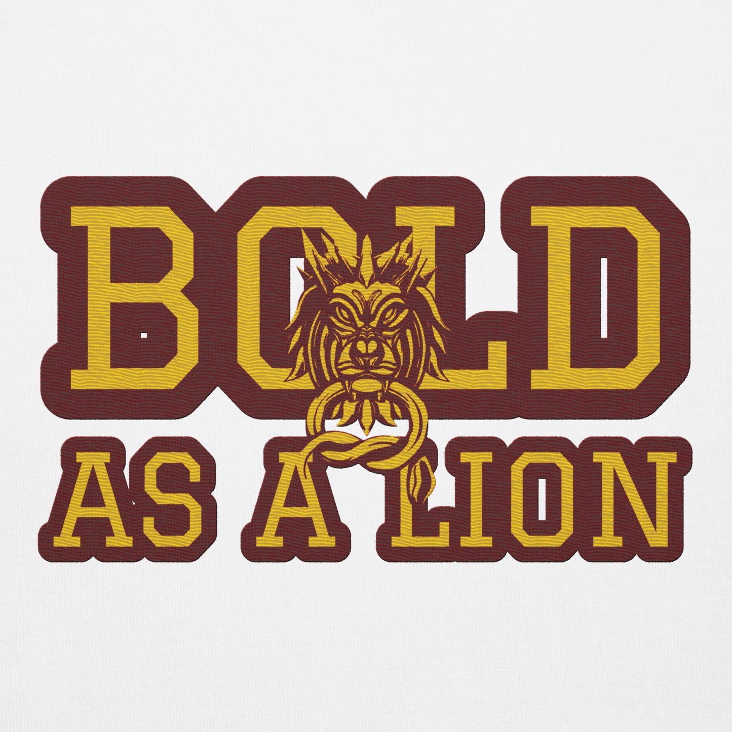 BOLD AS A LION- EMBROIDERED FRONT Unisex Hoodie