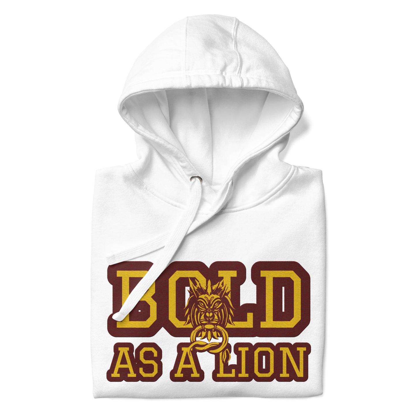 BOLD AS A LION- EMBROIDERED FRONT Unisex Hoodie