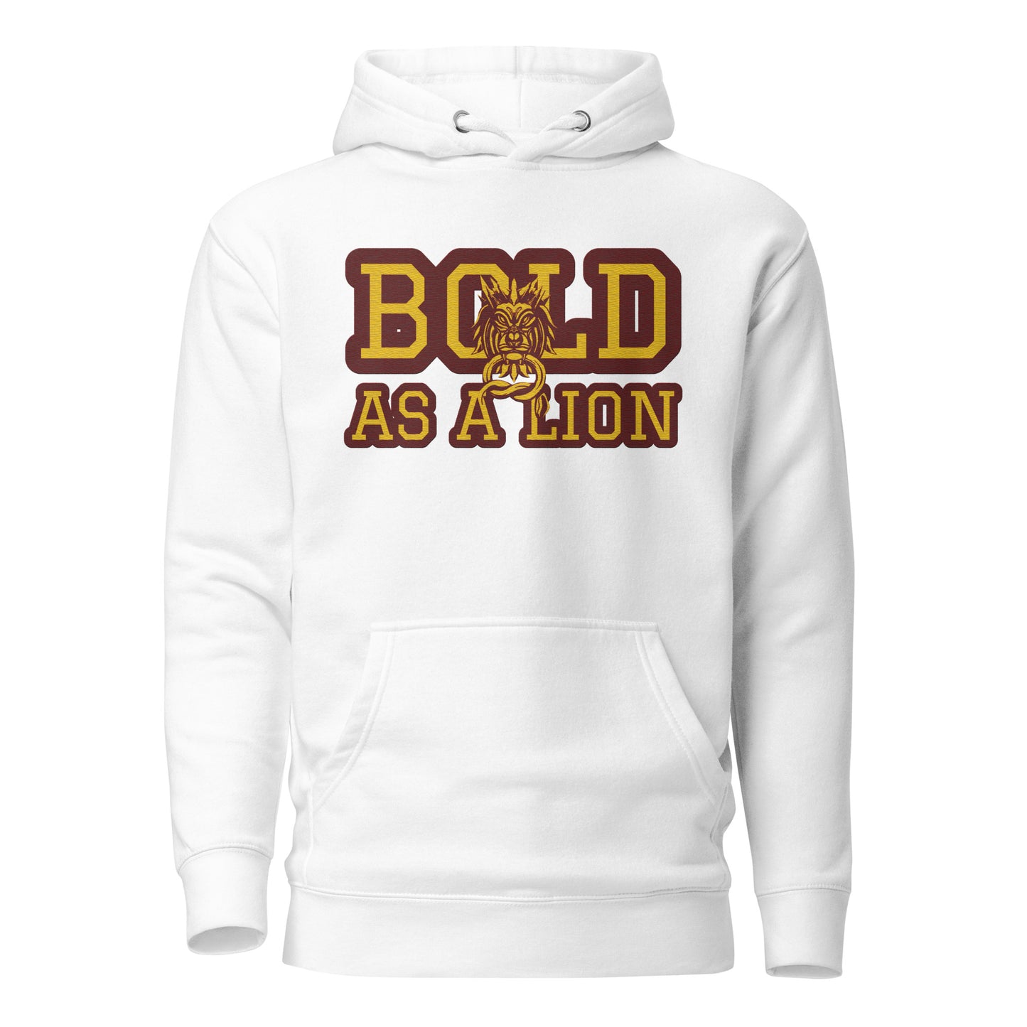 BOLD AS A LION- EMBROIDERED FRONT Unisex Hoodie