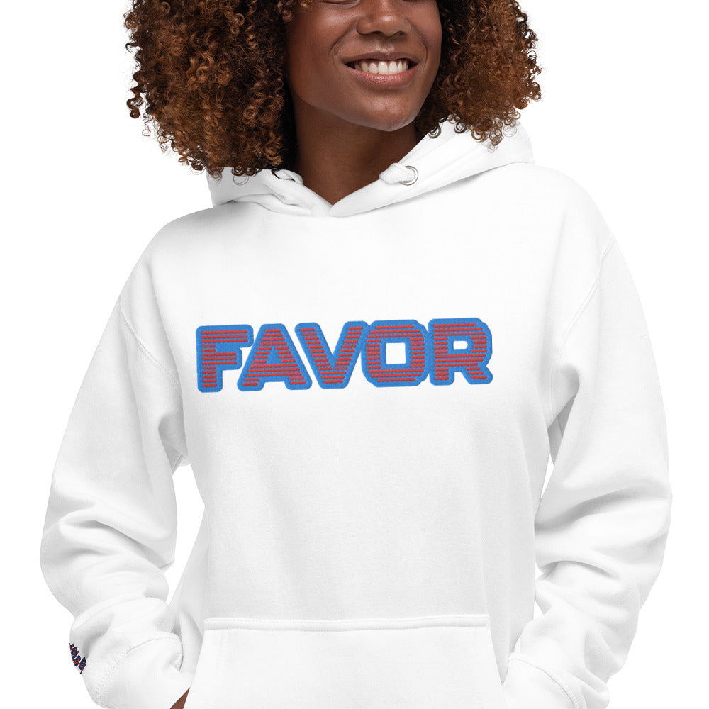 FAVOR- EMBROIDERED FRONT Unisex Hoodie