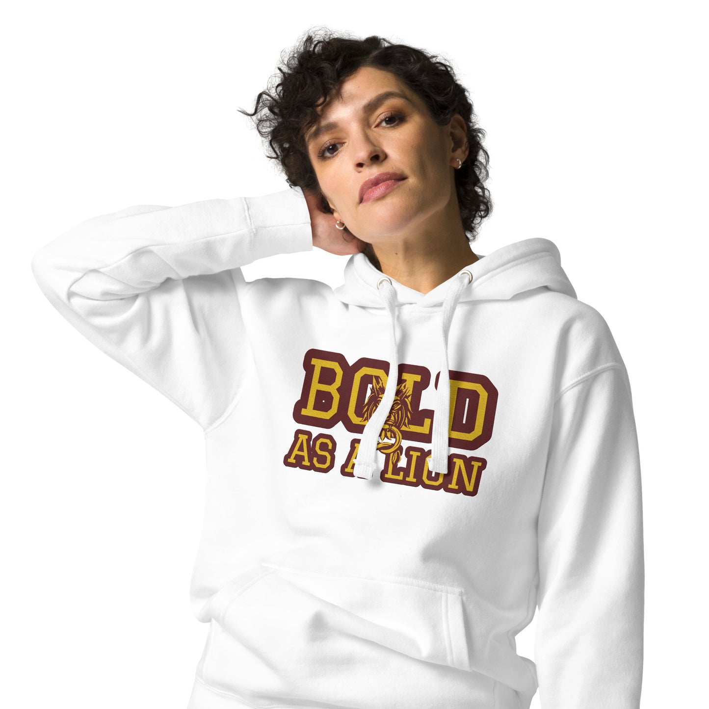 BOLD AS A LION- EMBROIDERED FRONT Unisex Hoodie