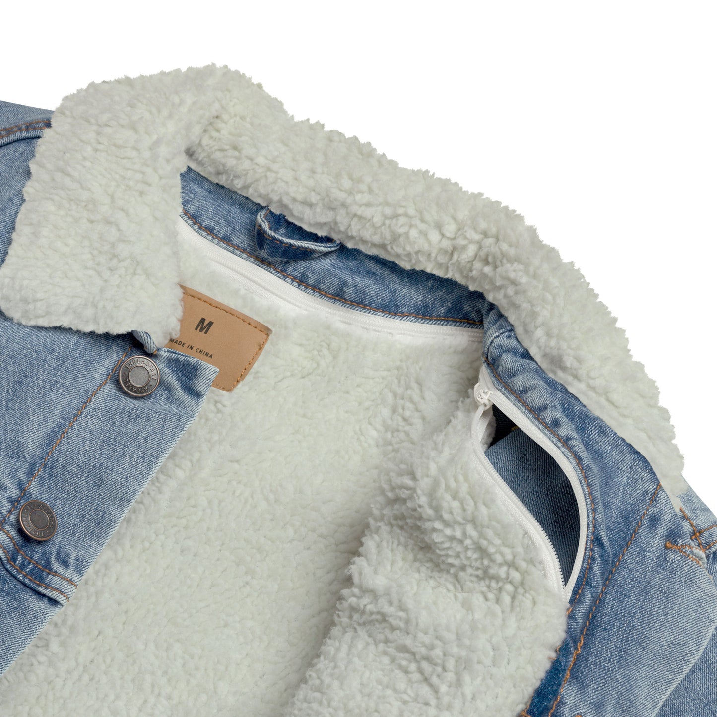 Sanctified Signature- denim sherpa jacket