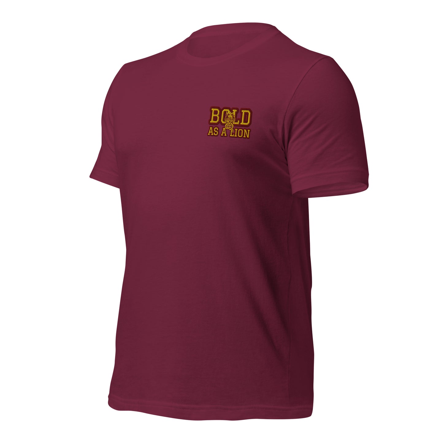 BOLD AS A LION- EMBROIDERED FRONT Unisex t-shirt