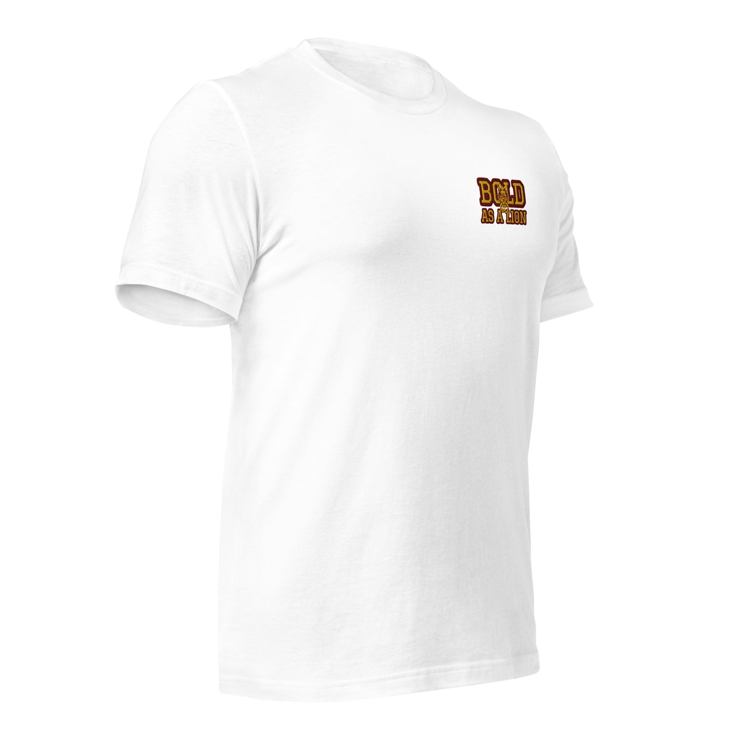 BOLD AS A LION- EMBROIDERED FRONT Unisex t-shirt