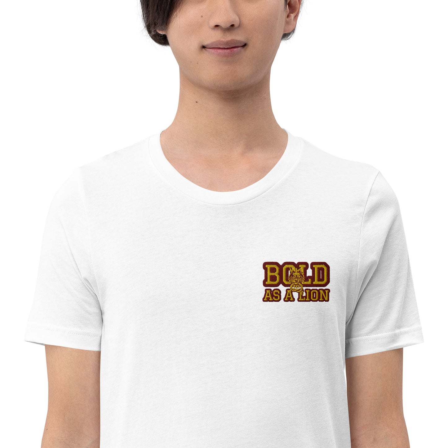 BOLD AS A LION- EMBROIDERED FRONT Unisex t-shirt