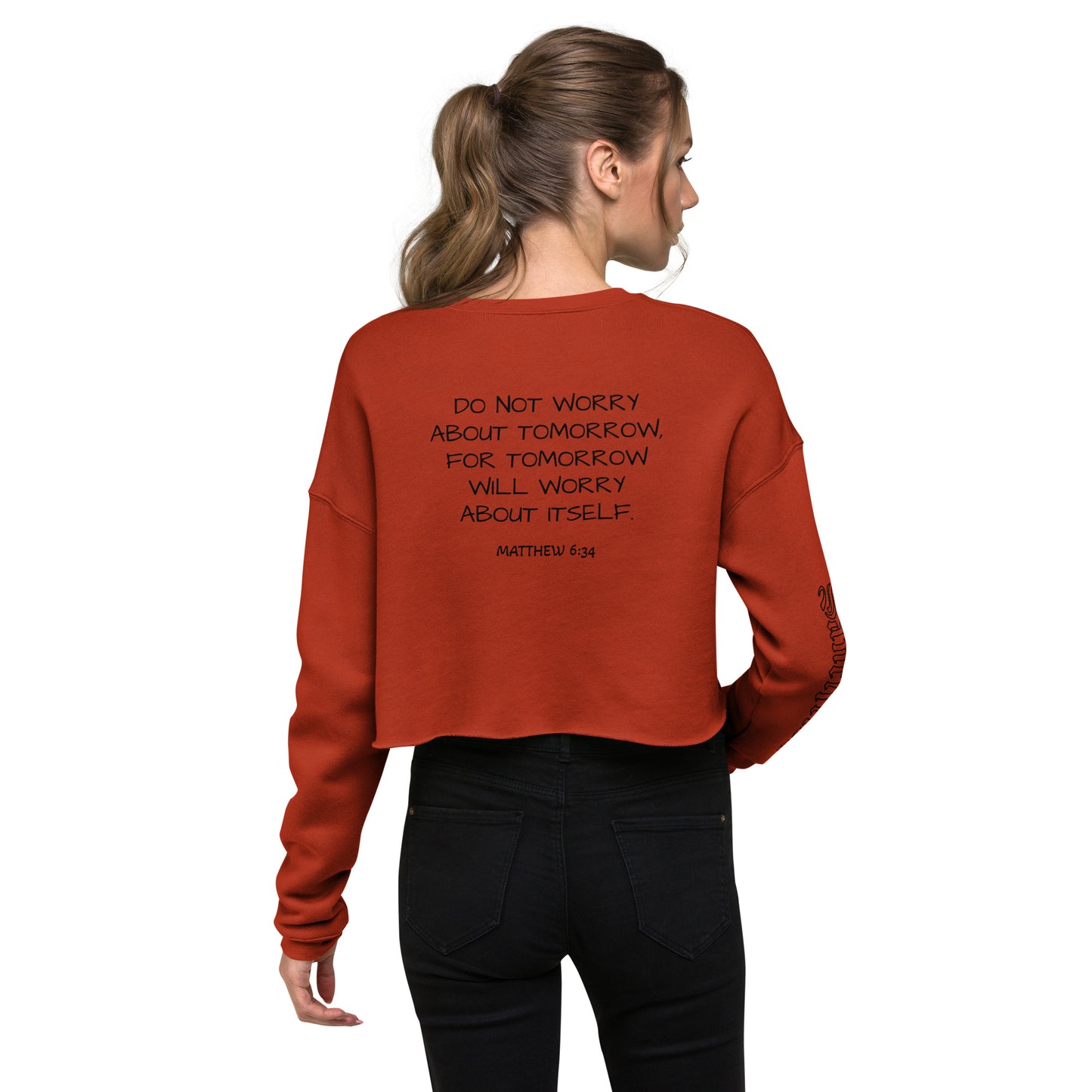 DO NOT WORRY- Crop Sweatshirt